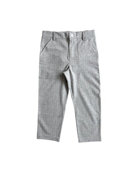 Pantalone grigio gessato per neonato e bambino Fiorile 1436 001 