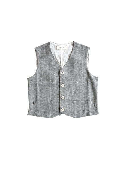Gilet grigio gessato per neonati e bambini Fiorile 1438 001 