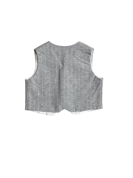 Gilet grigio gessato per neonato Fiorile 1502 001 