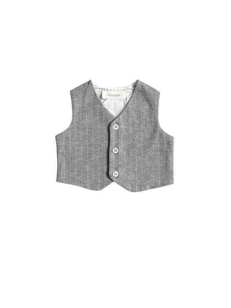 Gilet grigio gessato per neonato Fiorile 1502 001 