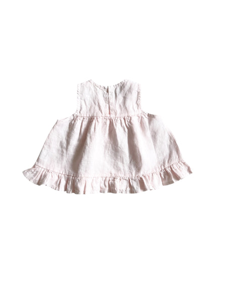 Blusa rosa in lino per neonata Fiorile 1512 030 