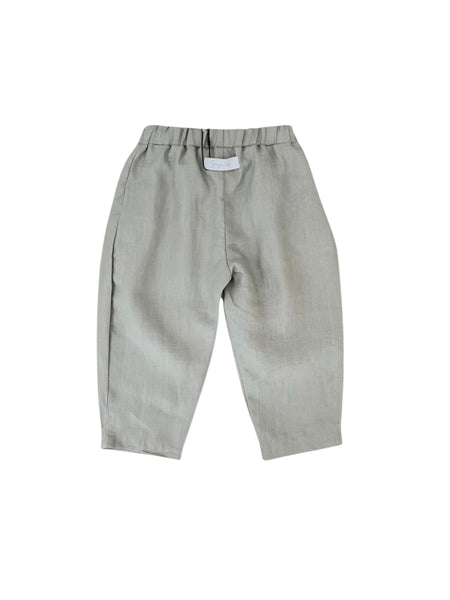 Pantalone in lino verde oliva per bambini Gayalab 595B GRAYGREEN 