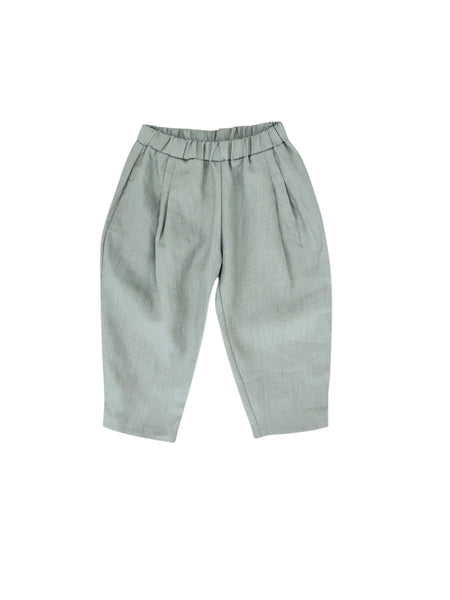 Pantalone in lino verde oliva per bambini Gayalab 595B GRAYGREEN 