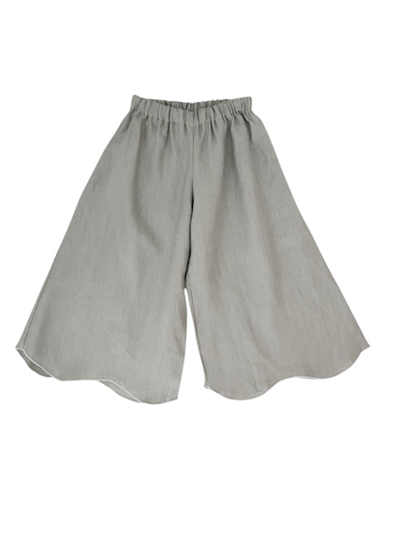 Pantalone in lino verde oliva per bambina Gayalab 597A GRAYGREEN 