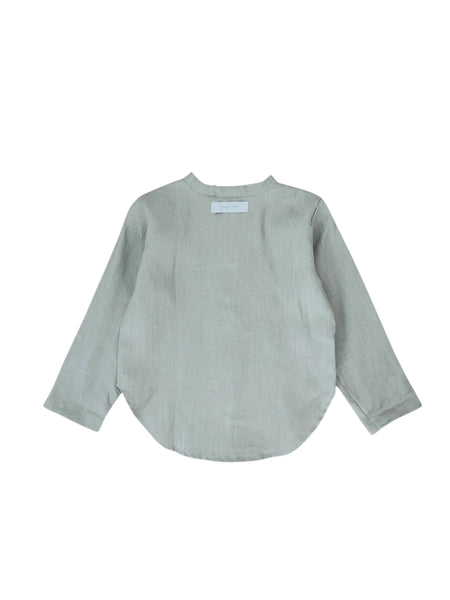 Camicia in lino verde oliva per bambino Gayalab CAMICIA CAPRI GRAYGREEN 