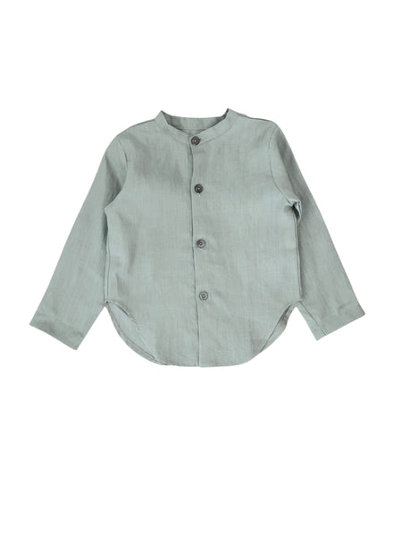 Camicia in lino verde oliva per bambino Gayalab CAMICIA CAPRI GRAYGREEN 