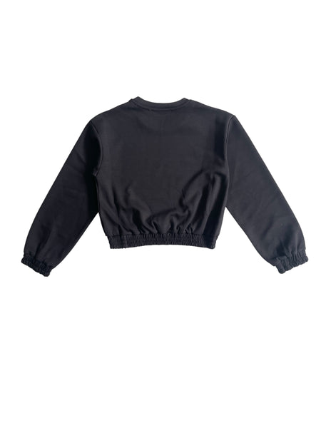 Felpa nera con logo per bambina Hinnominate 3645FY00338 BLACK 