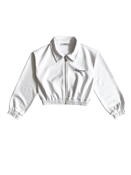 Felpa aperta bianca con colletto per bambina Hinnominate 3645FY00341 WHITE 