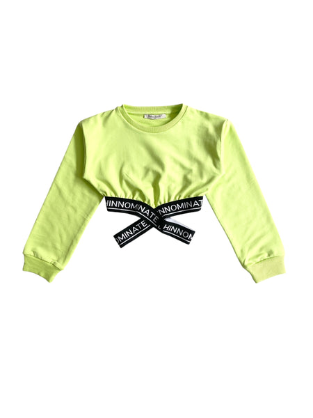 Felpa cropped cedro con logo per bambina Hinnominate 3645FY00358 CEDRO 