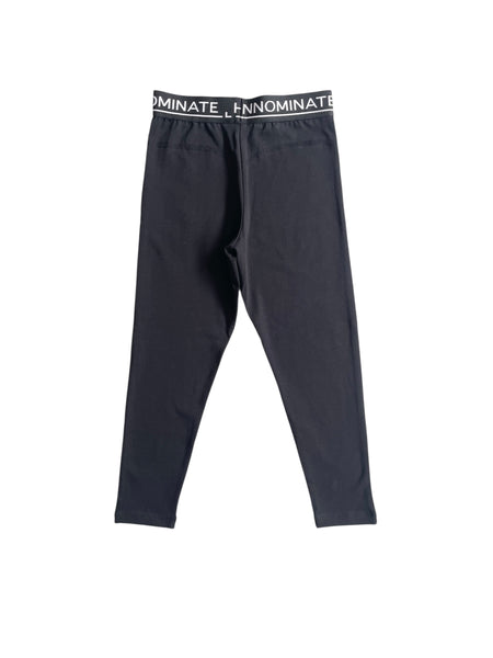 Leggings nero con logo per bambina Hinnominate 3645P00357 BLACK 