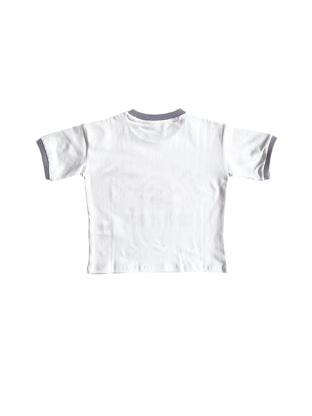 T-shirt bianca con dettagli lilla per bambina Hinnominate 3646M00347 LILLA 