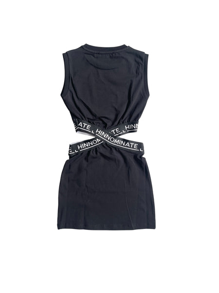 Abito nero con logo per bambina Hinnominate 3646V00362 BLACK 