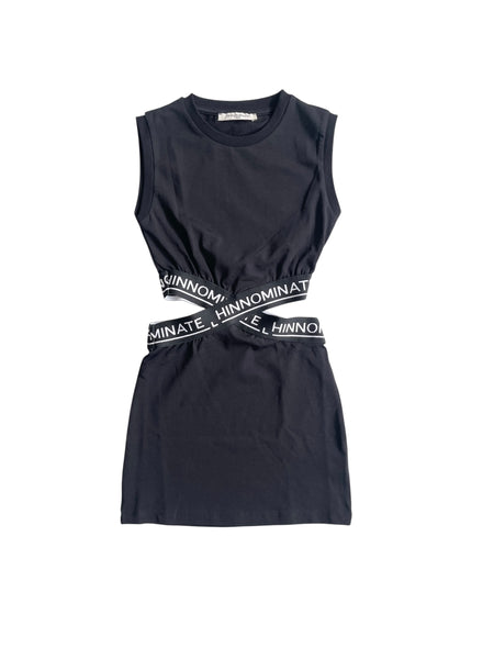Abito nero con logo per bambina Hinnominate 3646V00362 BLACK 