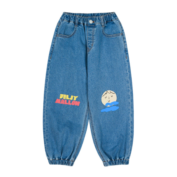 Jeans in denim blu con stampe per neonati e bambini Jelly Mallow JM2610410 MOON 