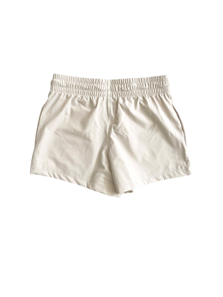 Shorts beige con logo per bambina Jordan 45F516 XAE 