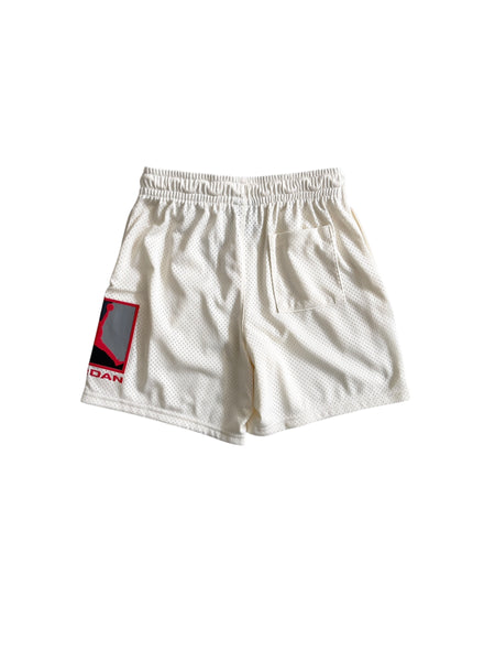 Shorts in mesh panna con logo per bambino Jordan 95F475 W5T 