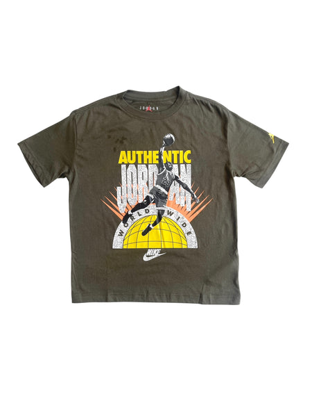 T-shirt verde con stampa per bambino Jordan 95F535 F84 