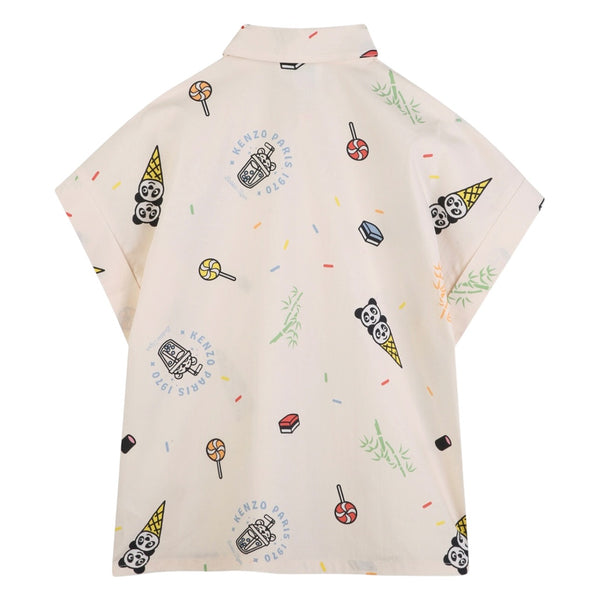 Camicia burro con stampa all over per bambino Kenzo K61628 208 