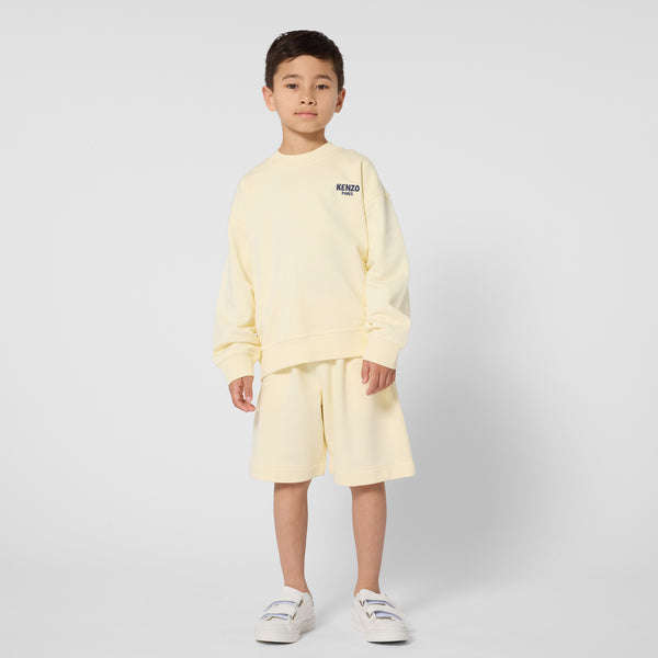 Shortsin felpa giallo con logo per bambino Kenzo K61649 504 