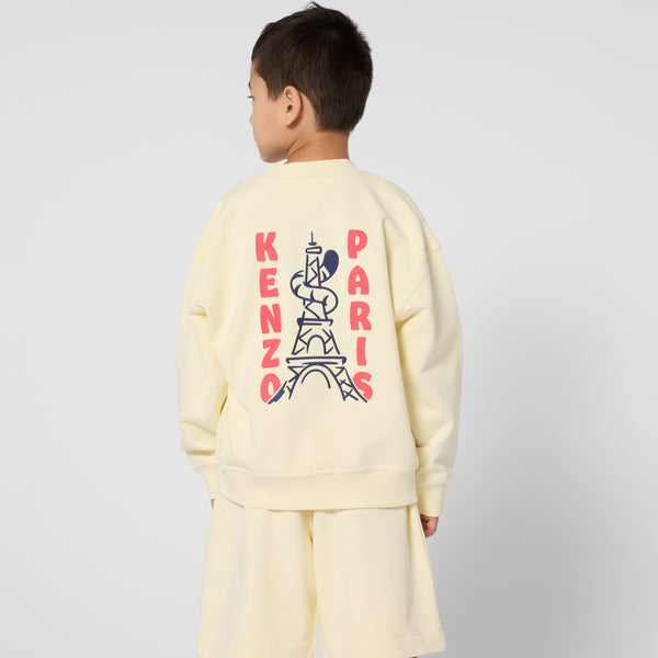 Felpa gialla con logo per bambino Kenzo K61659 504 