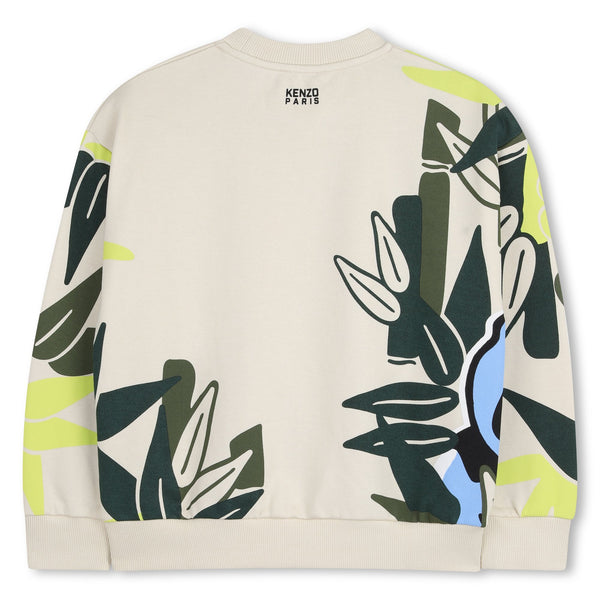 Felpa beige con stampa per bambino Kenzo K61663 255 