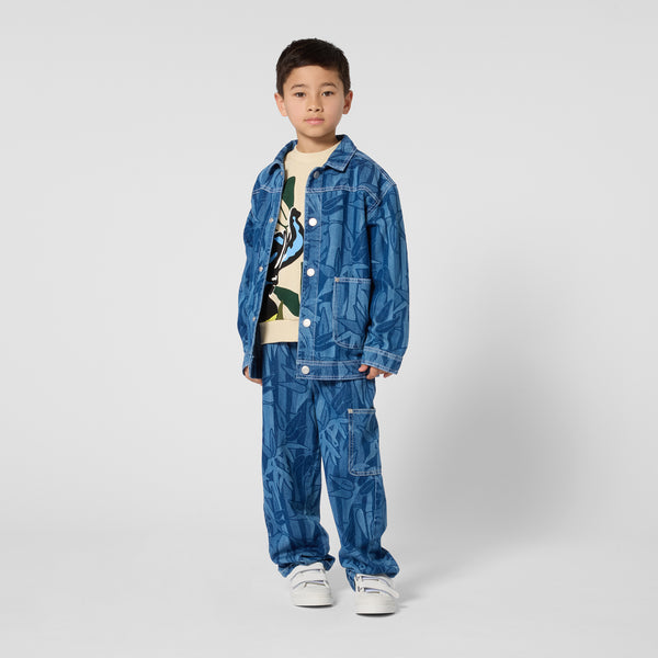 Felpa beige con stampa per bambino Kenzo K61663 255 