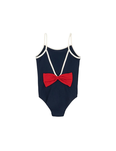 Costume intero blu con fiocco rosso per neonata e bambina Konges slojd KS104711 NAVY BLAZER 