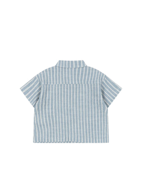 Camicia celester a righe per neonato e bambino Konges slojd KS104782 TRIO BLEU 