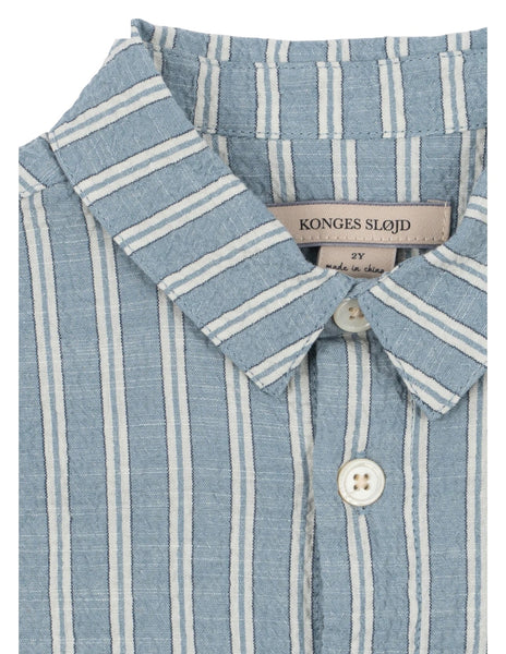 Camicia celester a righe per neonato e bambino Konges slojd KS104782 TRIO BLEU 