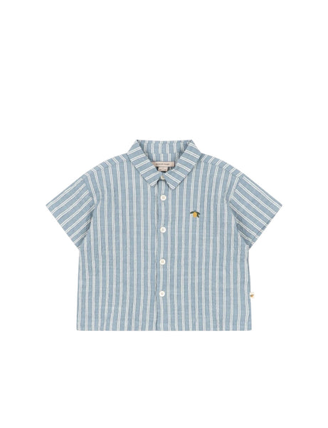 Camicia celester a righe per neonato e bambino Konges slojd KS104782 TRIO BLEU 