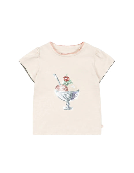 T-shirt burro con paillettes per neonata e bambina Konges slojd KS104804 BUTTERCREAM 