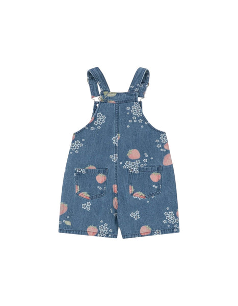 Salopette corta in denim con stampa all over per neonata e bambina Konges slojd KS104972 MARMELADE 