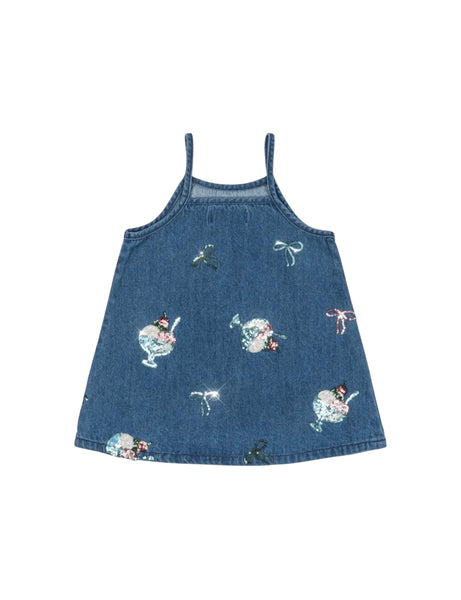 Abito in denim blu con paillettes per neonata e bambina Konges slojd KS104975 GELATO 