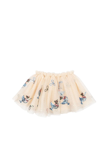 Gonna beige in tulle con paillettes per neonata e bambina Konges slojd KS105139 GELATO 