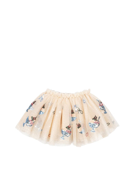 Gonna beige in tulle con paillettes per neonata e bambina Konges slojd KS105139 GELATO 