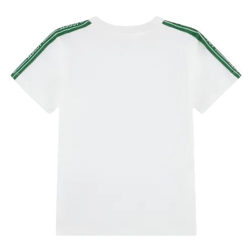 T-shirt bianca con logo per neonato e bambino Lacoste 847575 70V 