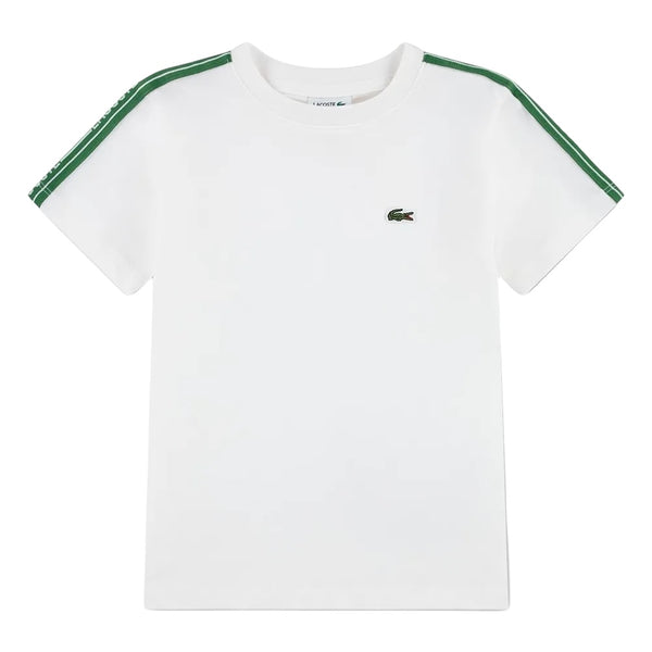 T-shirt bianca con logo per neonato e bambino Lacoste 847575 70V 