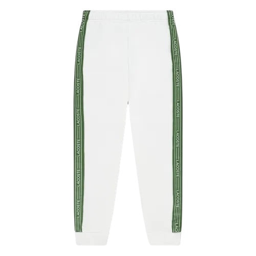 Pantalone in felpa bianco con logo per bambino Lacoste 947579 70V 