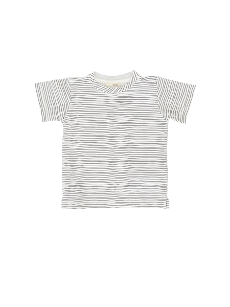 T-shirt panna a righe carbone per neonato Maperò M33152 RIGA ARENARIA 