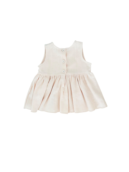 Top pesca con ricami beige per neonata Maperò M33176 ROSA TRAMONTO 