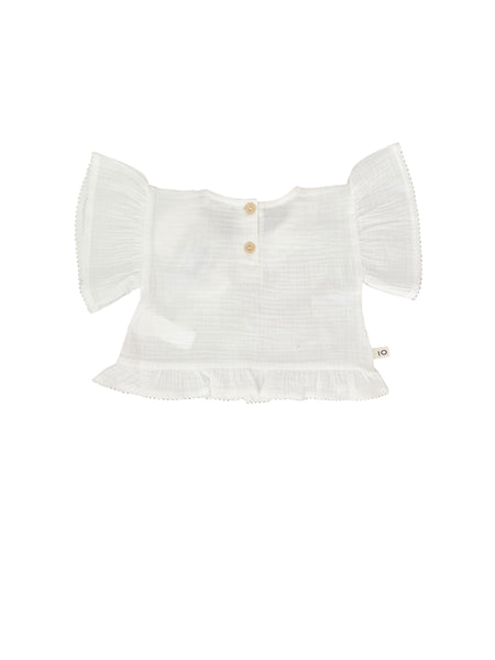 Blusa panna con applicazioni per neonata Maperò M33194 PANNA 