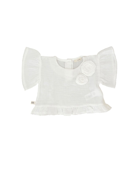 Blusa panna con applicazioni per neonata Maperò M33194 PANNA 