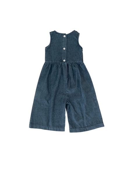 Tuta in chambray delavé nero per neonata Maperò M33222 NERO 