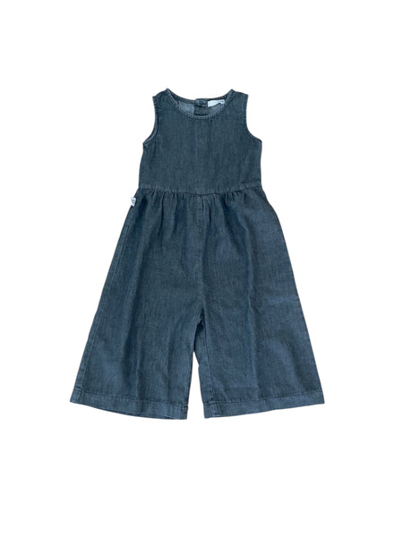 Tuta in chambray delavé nero per neonata Maperò M33222 NERO 