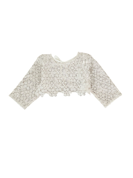 Maglia lavorata beige per neonata Maperò M33330 SABBIA 