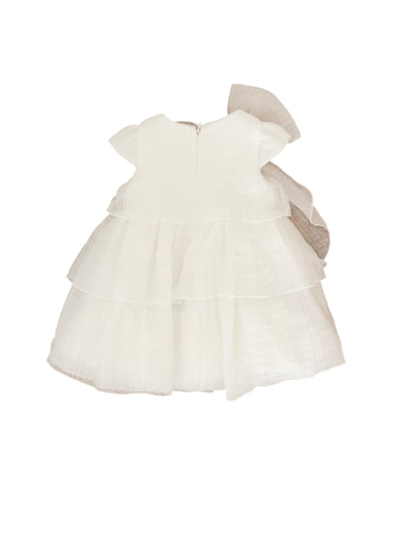 Abito latte plissé per neonata Maperò PC05209 PANNA 