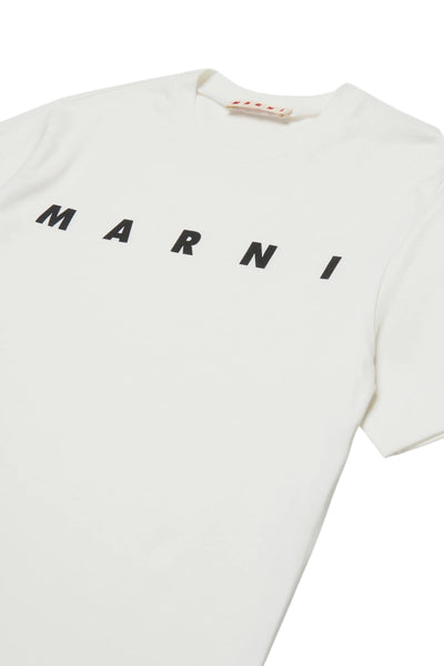 T-shirt bianca con logo per bambini Marni M002MV 0M100 