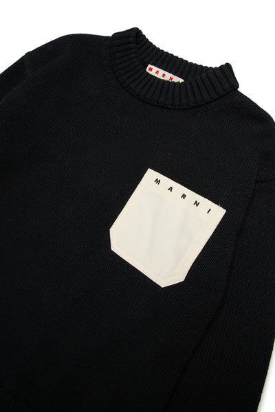 Maglia nera con logo per bambini Marni M01775 0M900 