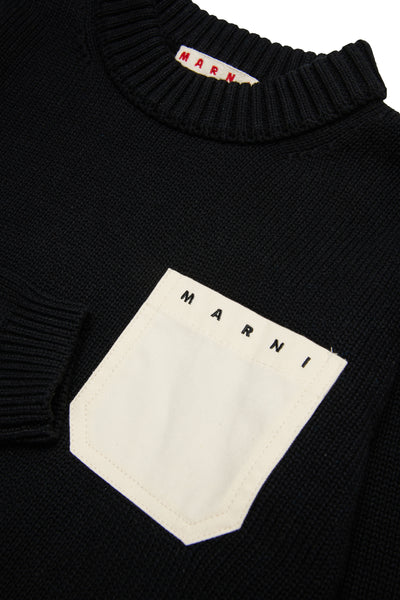 Maglia nera con logo per bambini Marni M01775 0M900 