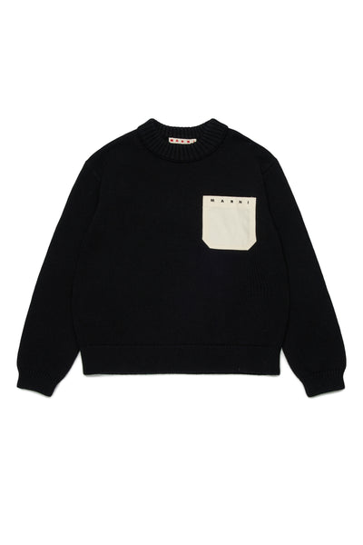 Maglia nera con logo per bambini Marni M01775 0M900 